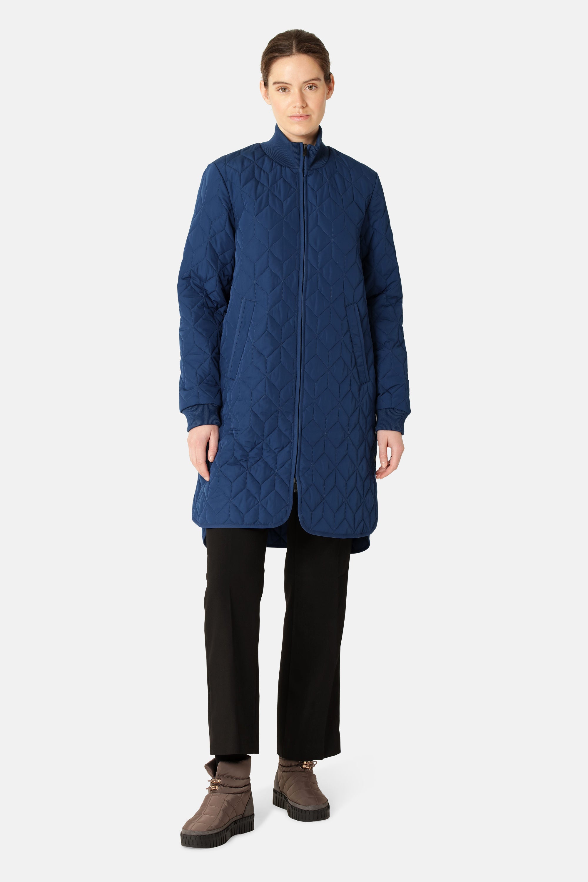 Lang Quiltet Jakke - Estate Blue